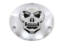 3 Trou Skull 3D Derby Housse Chrome pour Harley Davidson Moto (1970-1998)