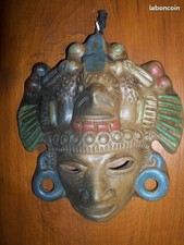 Masque de décoration style "Inca" en terre cuite. En parfait état.