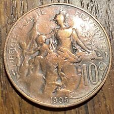 PIECE DE 10 CENTIMES DUPUIS 1905 (1146) LA PLUS RARE.