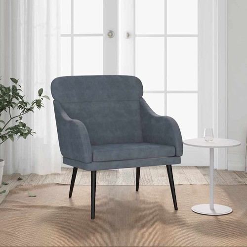 Fauteuil gris foncé 63x76x80 - fauteuil,