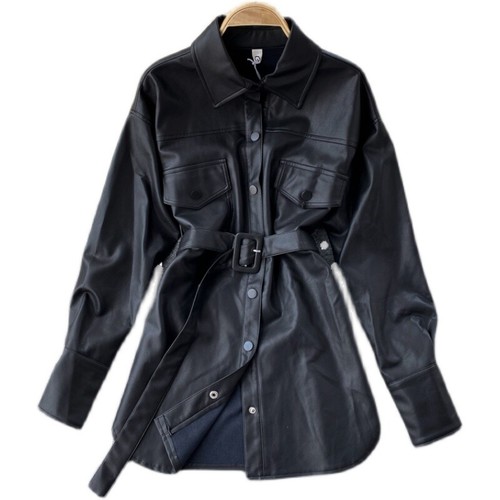 Femme faux cuir long - cuir,