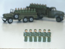 FJ solido dinky, 1 barette 6 soldats assis métal peint (véhicule militaire) R10