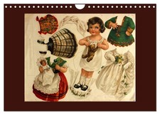 Poupées européennes anciennes à habiller en papier (Calendrier mural 2026 DIN A4