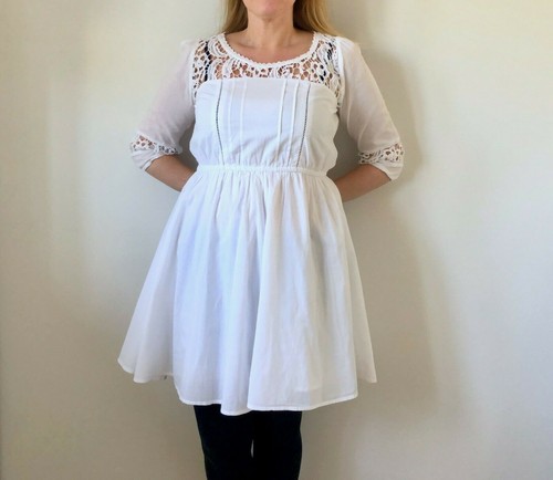 Robe blanche dentelle - blanche,