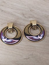 Authentique Paire  Boucles d'oreilles Clips Michaela Frey  Bijoux  Emaillé 