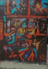 CHRISTOPHE CASSEL COTE ARTPRICE- AKOUN  ORIGINAL HUILE sur bois