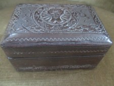 Petite boîte en Bois recouverte de Cuir Gaufré (Cordoue ?).