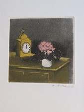 Annapia ANTONINI (née 1942) EAU FORTE ORIGINALE SIGNEE NATURE MORTE SUISSE FEMME