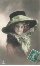 SPECTACLE #FG60846 GRETE REINWALD FILLETTE A GRAND CHAPEAU A VOILE VERT ET FOU