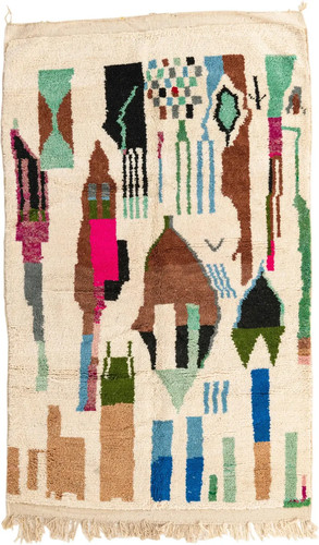 Tapis laine marocain fait - tapis, en