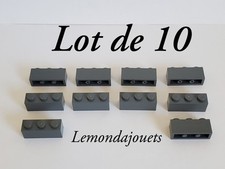Lot de 10 Briques Lego 3622 Brick 1x3 Dark Bluish Gray Gris Foncé - Brique 3x1