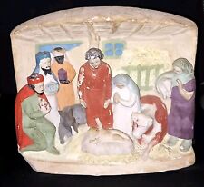 Crèche En Bas Relief Plâtre Années 50