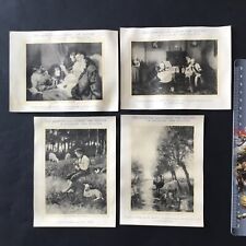 CACAO VAN HOUTEN 4 Grands Chromos Tableaux 1900 Anciens Art Scraps