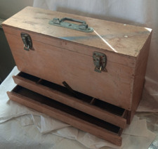 valise boite mallette coffret artiste peintre bois tiroirs rangement ancienne