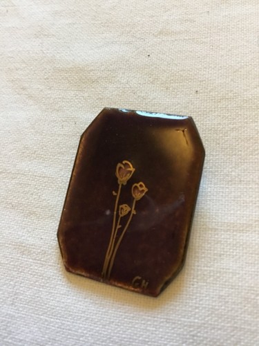 Broche émaux signée - , gh