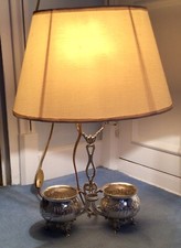 Ancienne lampe Porte Huile Et vinaigre Métal Argenté