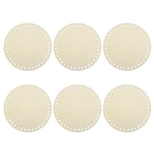 6pcs fond panier - bois, 5.91"
