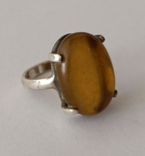 Bague ambre naturelle argent