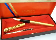 MAGNIFIQUE ET RARE STYLO PLUME PARKER 75 14 K G.F made in USA PLUME OR 18 K K401
