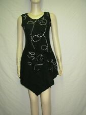 Robe / Tunique noire laine blanche S VFR026