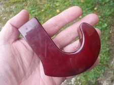 Manche de canne ou ombrelle ancien en bakélite rouge black cherry 122,2 Gr