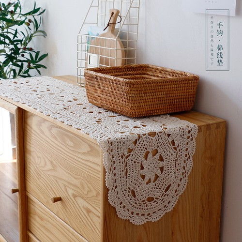 Vintage crochet dentelle table - vintage,