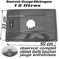Réservoir Groupe électrogène 15L entraxe fix 33 x 50 cm bouchon + robinet durite