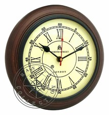 Ancienne horloge murale en bois 8" style Bond Street London décoration nautiq...