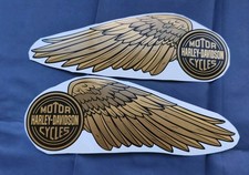 Harley-Davidson les dorés ensemble autocollants de réservoir 25 x 9 cm