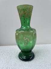 ancien vase en verre émaillé Legras décors muguet