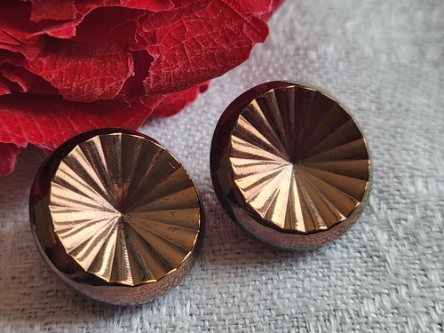 Duo boutons vintage verre - boutons,