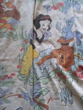 VINTAGE DRAP PLAT Enfant Blanche-Neige Et Les Sept Nains Disney