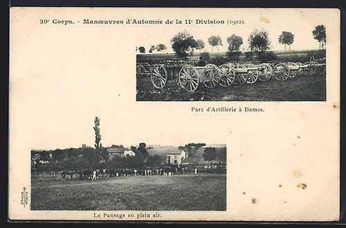 Cpa damas parc artillerie - damas,,