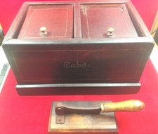 Cave à cigares et tabac + hachoir d'époque XIXe siècle - accidentée voir photos