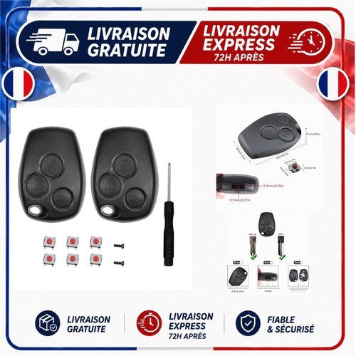 Coque clé renault boutons - coque,