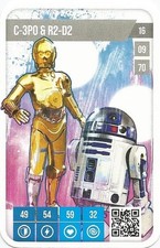CARTE STAR WARS PUISSANTE EST LA FORCE. AUCHAN 2025. C-3P0 & R2-D2 N° 16