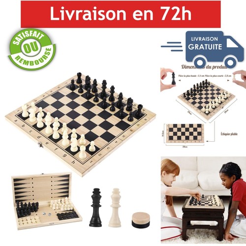 Jeu échecs bois en 1 - jeu,