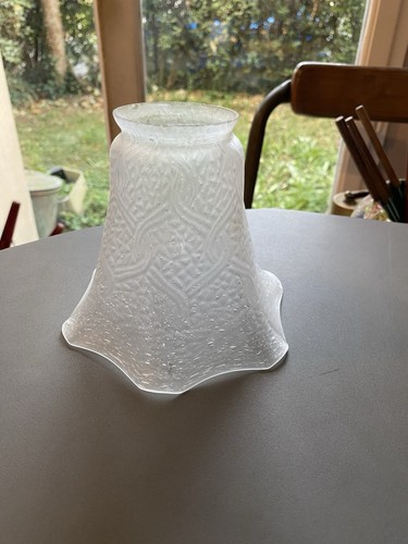 Ancienne tulipe verre - verre, bullé