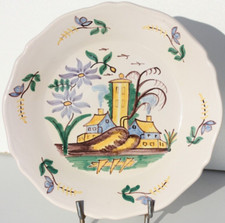 ORCHIES - ASSIETTE EN FAIENCE - MOULIN DES LOUPS - D 22 cm