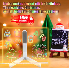 LED Drawing Board Acrylic Magic Light Pad Kids Toy Effaçable 7 Colors Pen Set