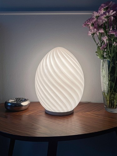 Lampe table œuf verre - lampe, en