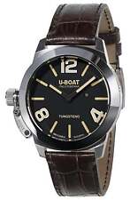 U-Boat Classico Stratos Manuelle Acier Noir Cadran Montre Cuir Homme 9002