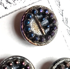 8 BOUTONS  EN VERRE LUSTRE OR