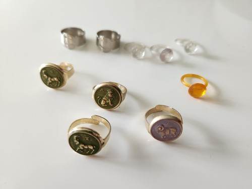 Lot bagues vintage - , tirette