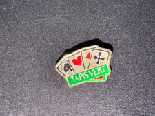 (V8) PINS BADGE ENAMEL VINTAGE COLLECTION FDJ JEU TAPIS VERT POKER 4 CARTES