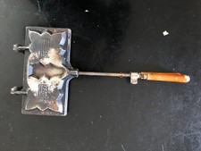 ancien double gaufrier l'étoile vintage en aluminium gaufre gaufres déco rétro