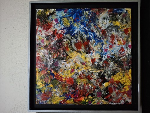Tableau abstrait acrylique - tableau, sur