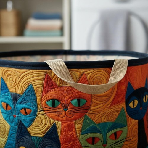 Panier textile linge - linge, chat