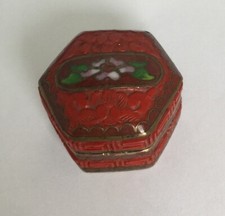 BOITE/PILULIER/ LAQUE DE PEKIN/ EMAIL CLOISONNE/ BLEU DE FOUR/ XX SIECLE