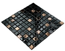 mosaïque d'or, mosaïque de verre brillant, "VOLCANO ROSE GOLD" 